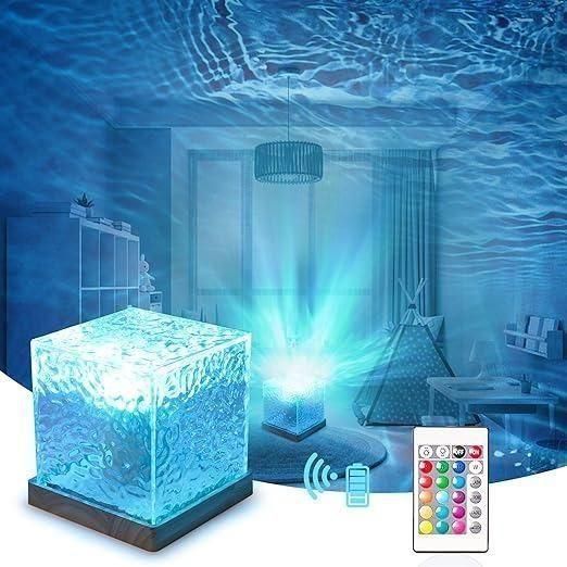 Rotating Water Ripple Night Light Aura Lamp - Shoporaa