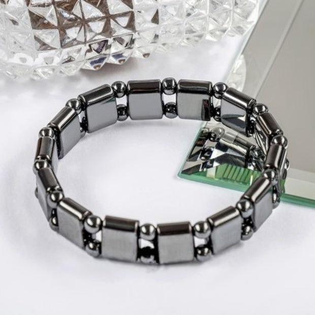 Magnetic Sugar Control Bracelet,Unisex Stylish Health Care Magnetic Black Stone Therapy Bracelet - Shoporaa