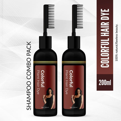Revitalize Your Hair with Colorful Plant Hair Dye 100ml Comb Shampoo (Pack of 2) - Shoporaa
