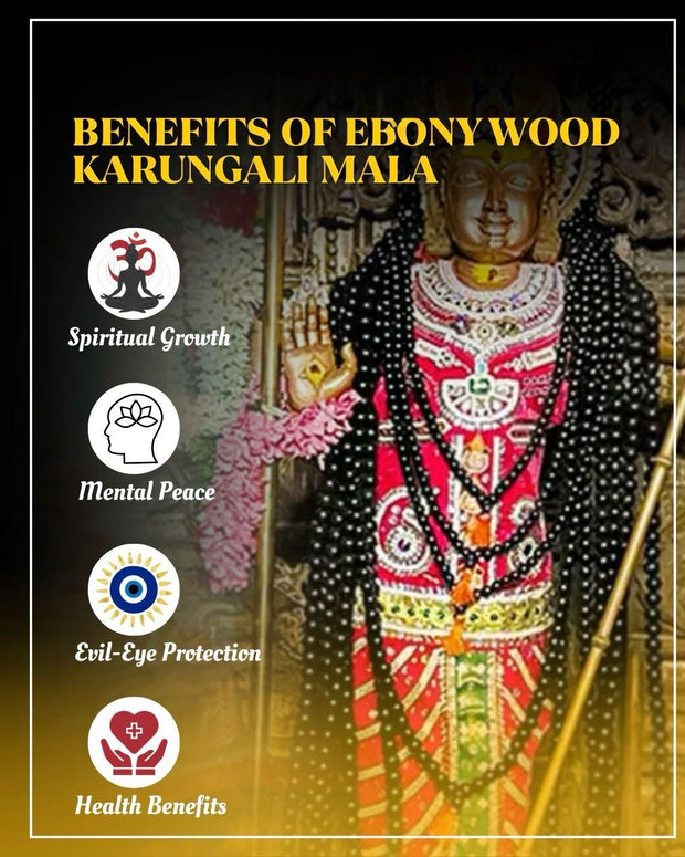 Original Karungali Mala 108 Beads Ebony Wood - Shoporaa