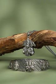 5-Mukhi Hanuman Kada with 5-Munjai Hanumna Pendant with Chain - Shoporaa