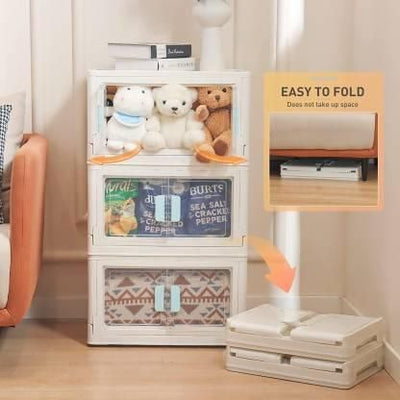 Folding Portable Cabinet Storage Stackable Organizer Box - Shoporaa
