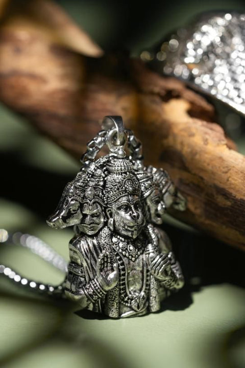 5-Mukhi Hanuman Kada with 5-Munjai Hanumna Pendant with Chain - Shoporaa