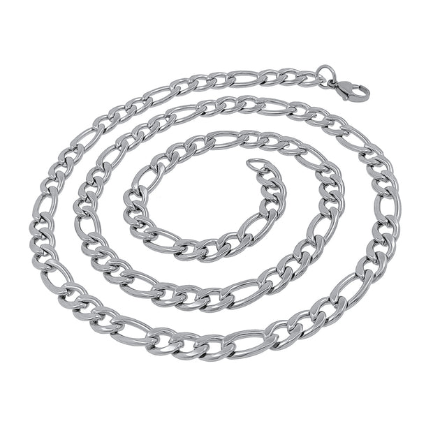 Silver plated chain with silver plated KGF LION shape adjustable ring combo set Rhodium Plated Stainless Steel Chain - Shoporaa