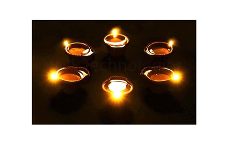 LED Light Water Sensor Diyas Plastic with, Ambient Lights, (Pack of 6/12/18/24) - Shoporaa