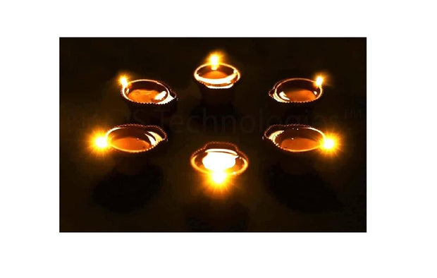 LED Light Water Sensor Diyas Plastic with, Ambient Lights, (Pack of 6/12/18/24) - Shoporaa