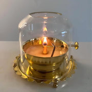 Golden Brass Akhand Diya Oil Lamp with Rotating Wick - Shoporaa