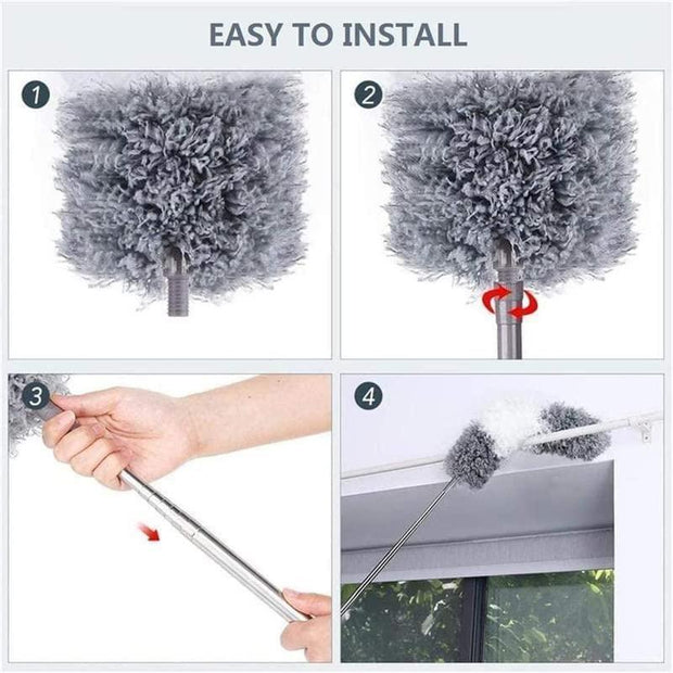 Flexible Mop Duster for Quick and Easy Cleaning with Long Rod - Shoporaa