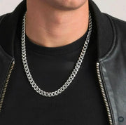 Silver Plated Cuban Style Thick & Heavy Chain For Men - Shoporaa
