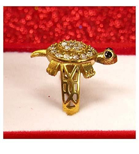 Panchdhatu Zircon Studded Turtle Meru Ring Set of 2 - Shoporaa