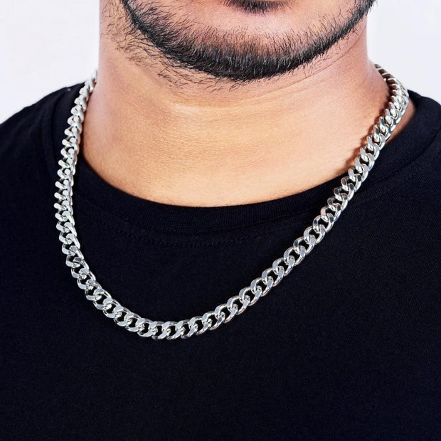 Silver Plated Cuban Style Thick & Heavy Chain For Men - Shoporaa