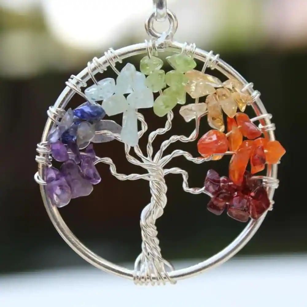 Tree of Life with 7 Chakra for Expansion of Consciousness Pendant with chain - Shoporaa