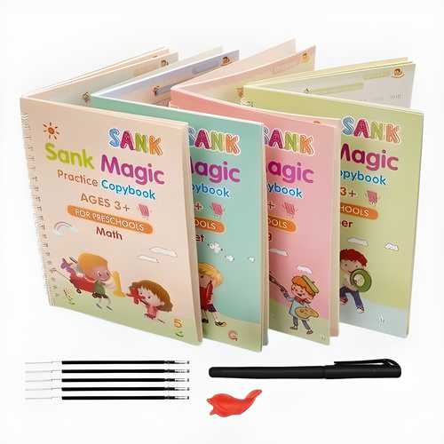Sank Magic Practice Copybook (4 BOOKS,1 PEN,1 GRIP,10 REFILL) - Shoporaa