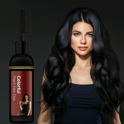 Revitalize Your Hair with Colorful Plant Hair Dye 100ml Comb Shampoo - Shoporaa