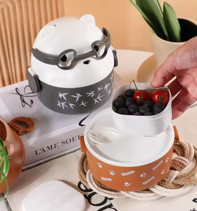 Cute Teddy Cartoon Tiffin Box - Shoporaa