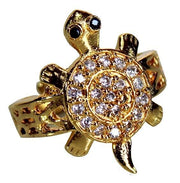 Panchdhatu Zircon Studded Turtle Meru Ring Set of 2 - Shoporaa
