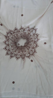 Satin Silk Printed Kaftan Saree With Unstitched Blouse - Shoporaa