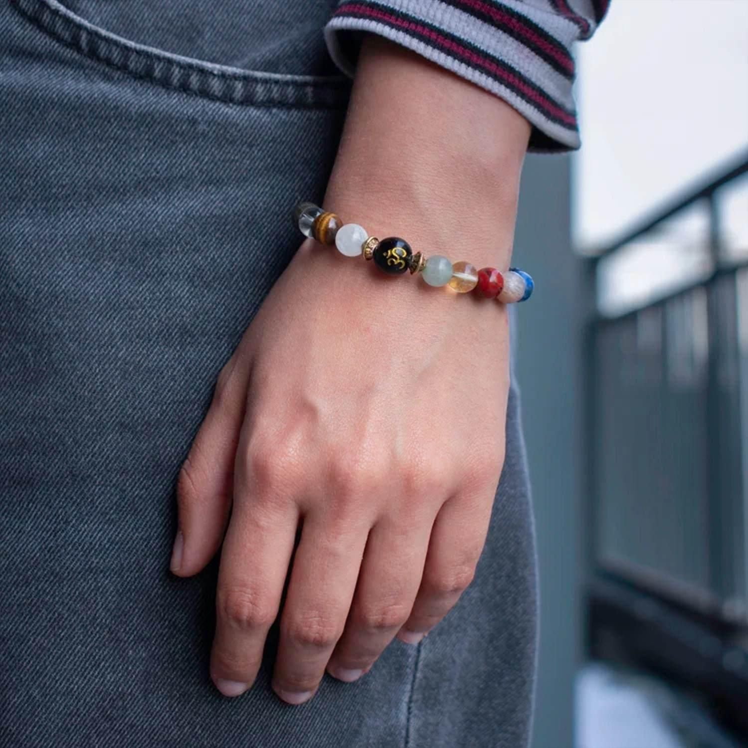 Natural Beads Om Bracelet - Shoporaa