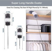 Flexible Mop Duster for Quick and Easy Cleaning with Long Rod - Shoporaa