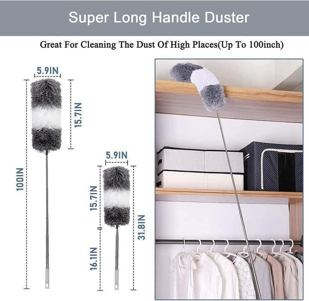 Flexible Mop Duster for Quick and Easy Cleaning with Long Rod - Shoporaa