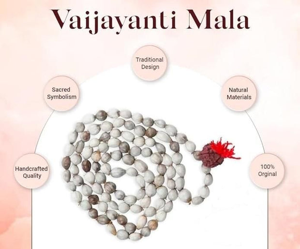 Original Vaijayanti Mala With Rudraksha Moira Stone - Shoporaa