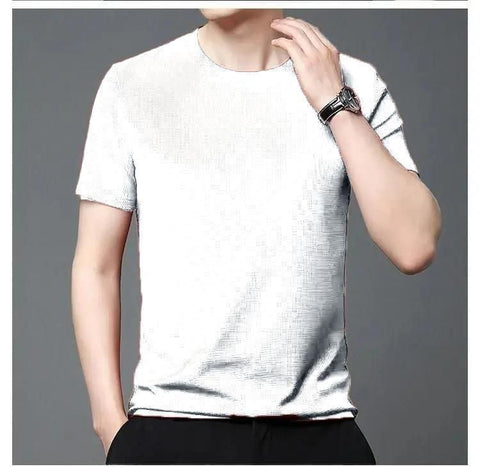 Polyester Stretchable Solid Half Sleeves Mens Round Neck T-Shirt Pack Of 4 - Shoporaa