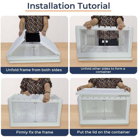 Folding Portable Cabinet Storage Stackable Organizer Box - Shoporaa