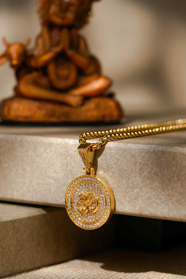 Om Symbol Pendant With Chain - Shoporaa