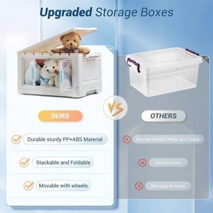 Folding Portable Cabinet Storage Stackable Organizer Box - Shoporaa