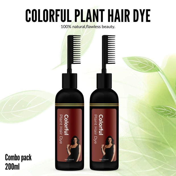 Revitalize Your Hair with Colorful Plant Hair Dye 100ml Comb Shampoo (Pack of 2) - Shoporaa