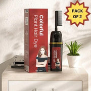 Revitalize Your Hair with Colorful Plant Hair Dye 100ml Comb Shampoo (Pack of 2) - Shoporaa