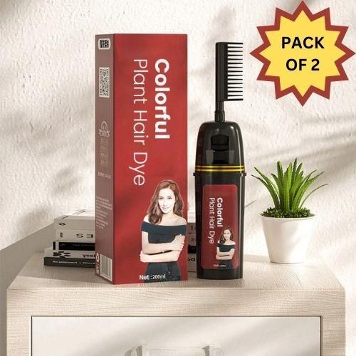 Revitalize Your Hair with Colorful Plant Hair Dye 100ml Comb Shampoo (Pack of 2) - Shoporaa