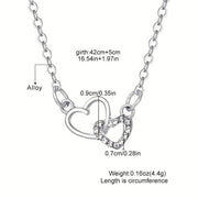 Women's Dual Heart Pendant with Chain Micro Plating - Shoporaa
