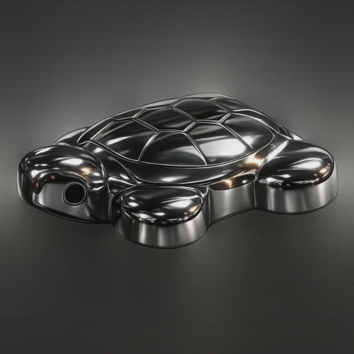 Raw Pyrite Turtle With FREE Selenite Plate